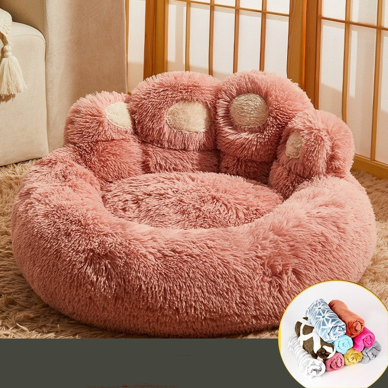Cozy Fleece-Lined Dog Bed for Corgis and Golden Retrievers - Available in Multiple Sizes