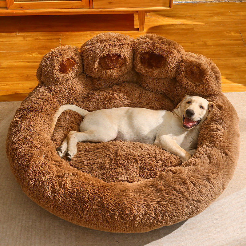 Cozy Fleece-Lined Dog Bed for Corgis and Golden Retrievers - Available in Multiple Sizes