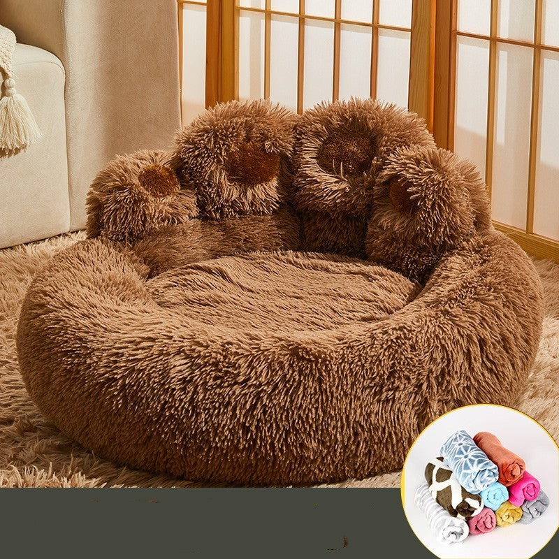 Cozy Fleece-Lined Dog Bed for Corgis and Golden Retrievers - Available in Multiple Sizes