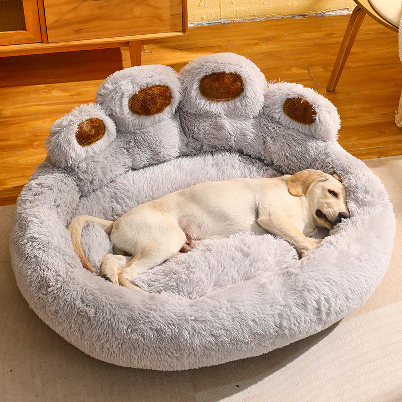 Cozy Fleece-Lined Dog Bed for Corgis and Golden Retrievers - Available in Multiple Sizes