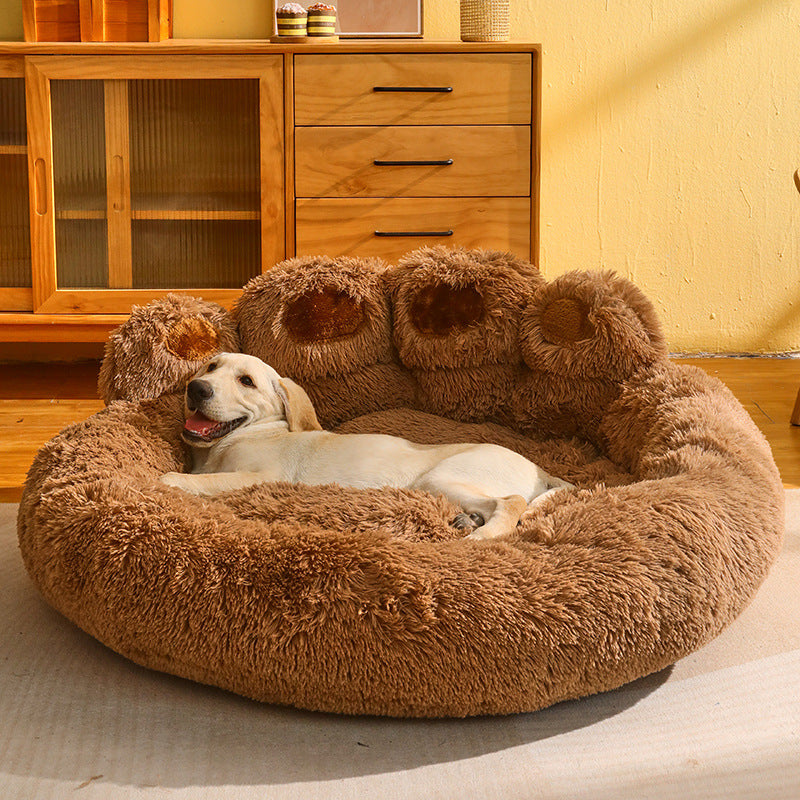 Cozy Fleece-Lined Dog Bed for Corgis and Golden Retrievers - Available in Multiple Sizes