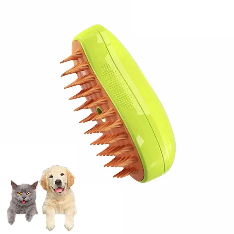 Transform Your Pet's Grooming Routine with the 3-in-1 Electric Cat Dog Steam Brush - Massage, Groom, and De-Shed!