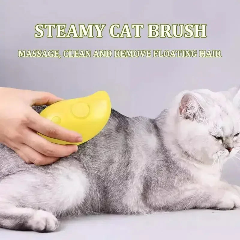 Transform Your Pet's Grooming Routine with the 3-in-1 Electric Cat Dog Steam Brush - Massage, Groom, and De-Shed!