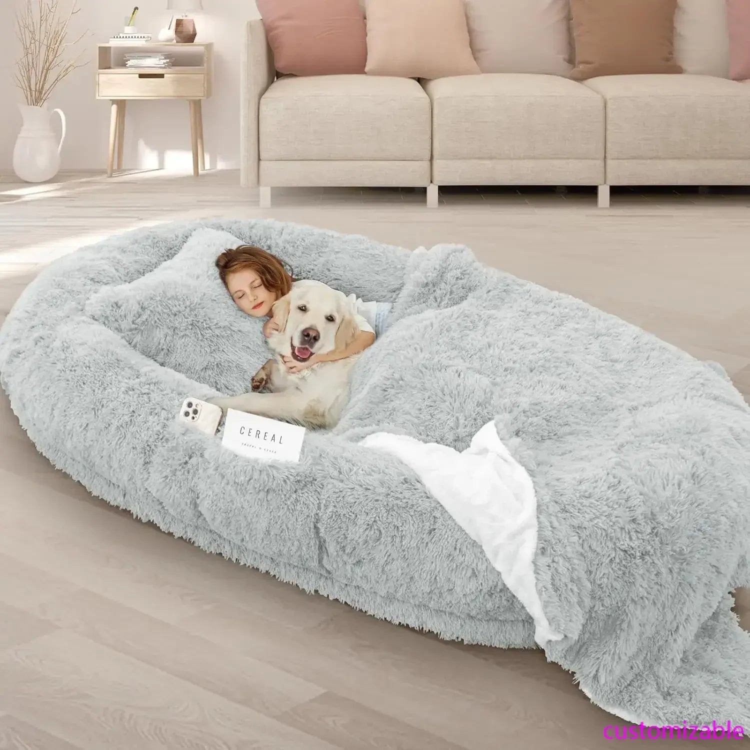 Experience Ultimate Comfort with the 71''x45''x12'' Human Dog Bed - Perfect for Adults and Pets with 10 CM Thick Memory Foam!