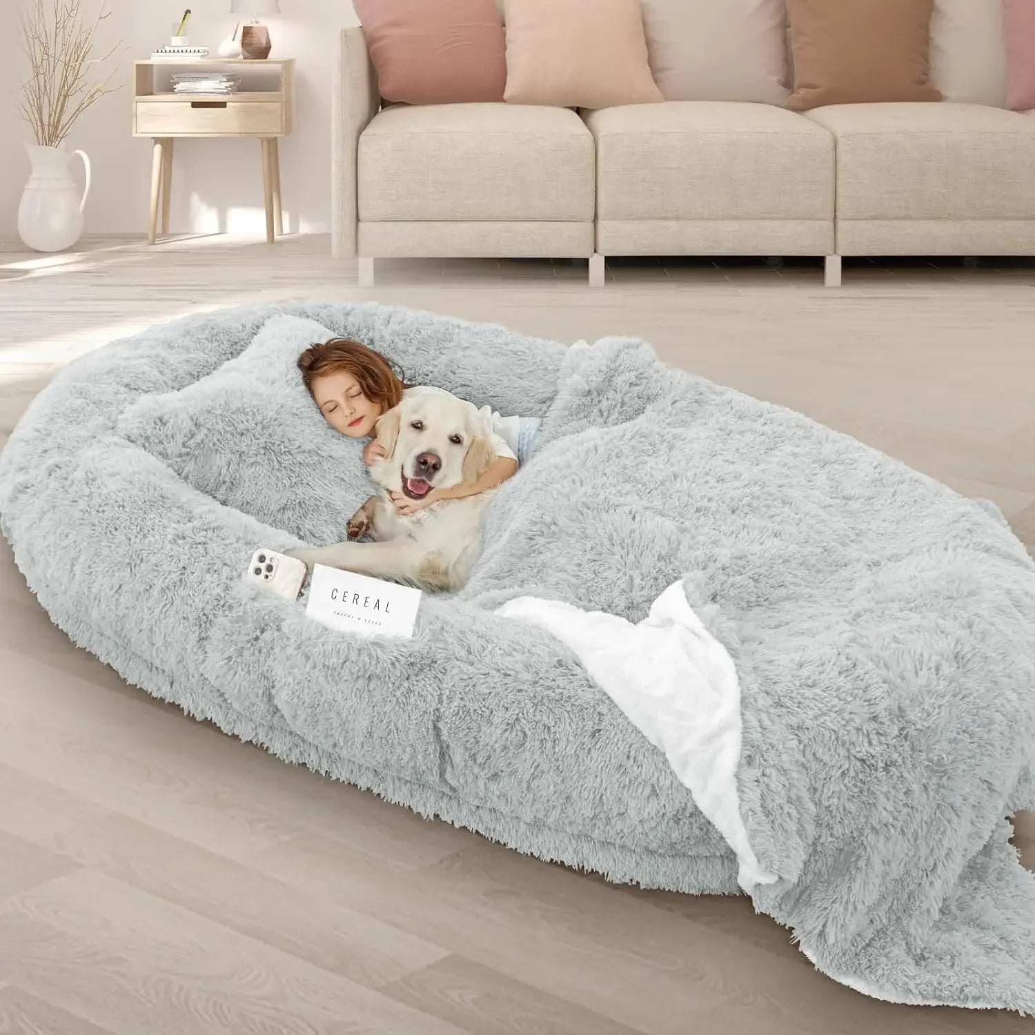 Experience Ultimate Comfort with the 71''x45''x12'' Human Dog Bed - Perfect for Adults and Pets with 10 CM Thick Memory Foam!
