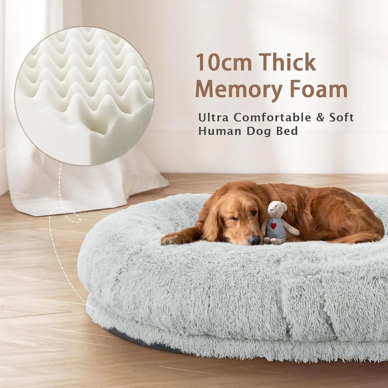Experience Ultimate Comfort with the 71''x45''x12'' Human Dog Bed - Perfect for Adults and Pets with 10 CM Thick Memory Foam!
