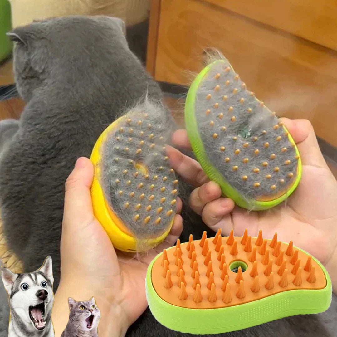Transform Your Pet's Grooming Routine with the 3-in-1 Electric Cat Dog Steam Brush - Massage, Groom, and De-Shed!